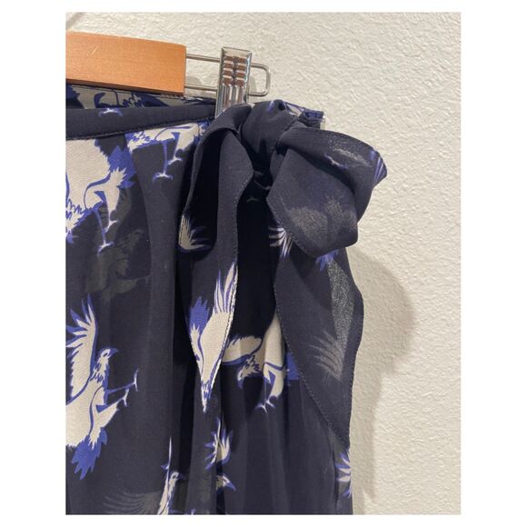 ZARA Bird Sarong Wrap Chiffon Side Tie Skirt - Picture 5 of 8